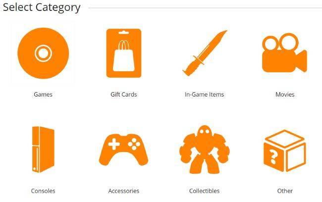 Choosing category when selling items on Gameflip.