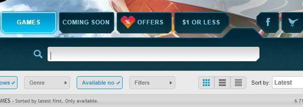 GamersGate search bar.